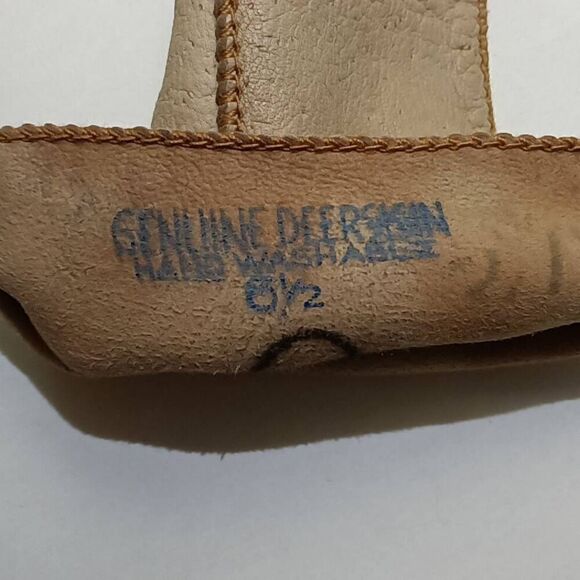 Vintage Women's Genuine Deerskin Handstitched Gloves Size 6 1/2 - Picture 6 of 6